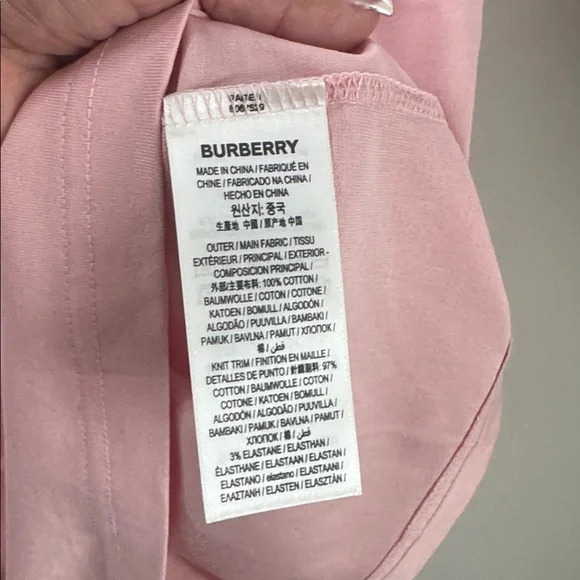 Burberry Light Pink Logo Tee - Picture 5 of 6
